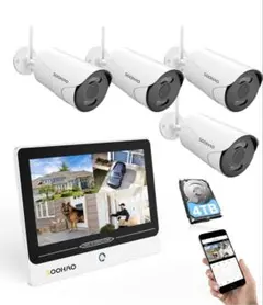 SOOHAO 防犯カメラ 無線 室外 4台套