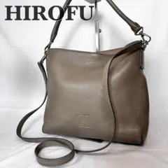 ヒロフ ショルダーバッグ ハンドバッグ 2way 斜め掛け レザー グレー