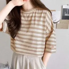 Java 愛されレトロボーダー。メンズライクマルチボーダー半袖Tee