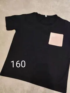西松屋 160 半袖Tシャツ 黒 ブラック ピンク