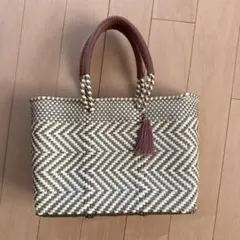 人気柄 Woven かごバッグ ヘリンボーン柄 - メルカリ