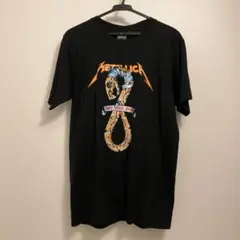 against メタリカ スネークスカル ロックTシャツ バンドTシャツ 黒 L