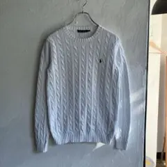 美品 RALPH LAUREN SPORT コットン ケーブルニット 白
