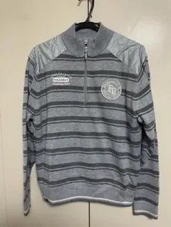 FILA GOLF ハーフジップセーター グレー Lサイズ 裏地防寒ニット