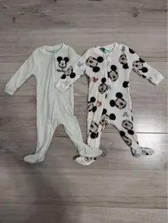 ミッキーマウスロンパース2点セット 0-3ヶ月
