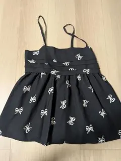 リボン柄 黒 キャミソール Mサイズ