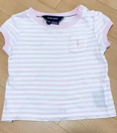 Ralph Lauren ボーダーTシャツ ピンク 24Mのサムネイル