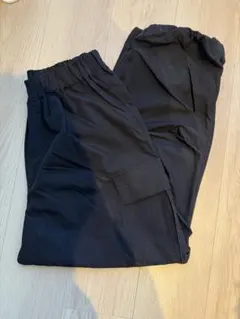 ブラックカーゴパンツ ゴムウエスト