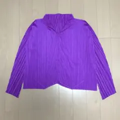 ISSEY MIYAKE 光沢プリーツ ハイネック長袖トップス カラーブロック
