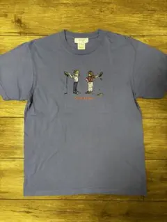 キャラクターイラスト付き紫Tシャツ