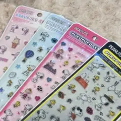 ୨୧スヌーピー　ぷくぷくシール　４枚セット୨୧