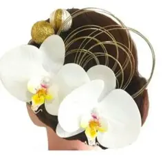 白無垢 高級 胡蝶蘭 ヘッドドレス 前撮 結婚式 水引 卒業式 成人式 髪飾り