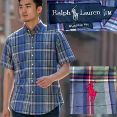 Ralph Lauren 半袖シャツチェック ポニー刺繍 CLASSIC FIT