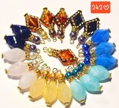 242♡天然石風チャームコネクター