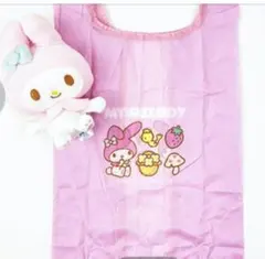 マイメロディ ぬいぐるみエコバッグ マスコット カラビナ付　2WAY
