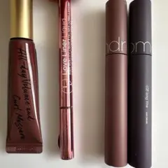 マスカラ、アイライナー、お試しセットで。パープル、ワインレッド系