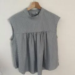 ストライプ ノースリーブシャツ Mサイズ
