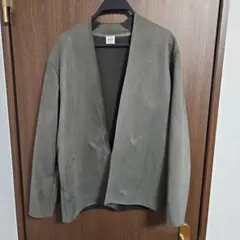 カーキノーカラージャケット スエード風　エディフィス