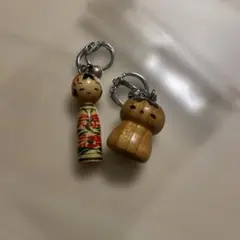 木製こけしキーホルダーセット