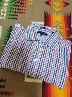 ♦TOMMY HILFIGER ギンガムチェック長袖ドレスシャツ♦XL