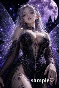 黒ワニを従える妖精 A4プリント AIアート 幻想ファンタジー 美女