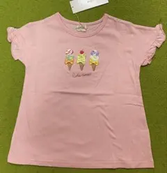 アイスクリーム刺繍 Tシャツ 120サイズ ピンク