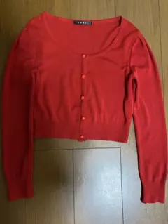 INGNIレディース トップス 赤いクロップドカーディガン Mサイズ 最終価格