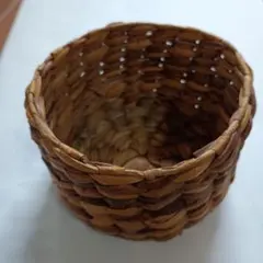 天然素材　小型かご　ウォーターヒアシンス？　昭和レトロ　アンティーク