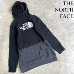 THE NORTH FACE ビッグロゴ バイカラー 裏起毛 ロング丈 パーカー