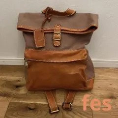 美品　fes フェス　キャンバス　レザー　リュック　革　サライ