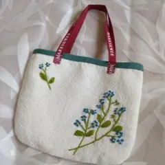 ハンドメイド刺繍ミニトートバッグ