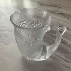 花柄ガラスマグカップ