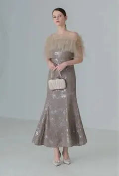 LEJA チュールフリルボレロペイントマーメイドワンピースドレス