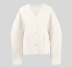 YONFA クーコーVネックルーズカーディガン　milk