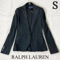 ラルフローレン パスマントリーコード刺繍 ビーズ ジャケット 黒 S