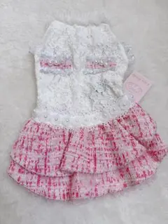 Tirylly Japan 犬用ドレス XXS ホワイト・ピンク フラワー装飾 - メルカリ