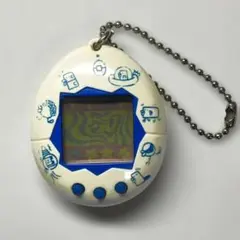 動作品 初代 たまごっち 白 青 海外版 1997年 ホワイト ブルー