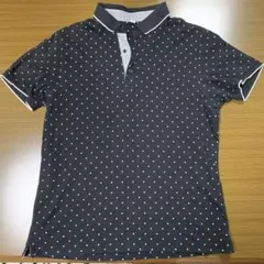 UNIQLO XL ドット柄 ブラックポロシャツ