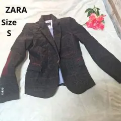 【オシャレ⭐ZARA BASIC】グレー　チェックジャケット　サイズS