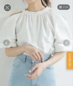 VANNIE U オープンショルダーブラウス ホワイト FREE