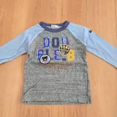 ミキハウス　DOUBLE B 長袖カットソー グレー/ブルー