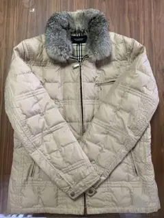 Burberryファー付きベージュダウンジャケット