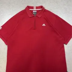 adidas CLIMALITE ハーフジップポロ O 赤のサムネイル