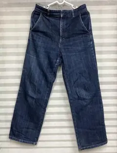 GUダークブルー ストレートレッグデニム