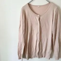カーディガン　ピンク　羽織り　長袖　Mサイズ　ボタン　無地 シンプル　カジュアル