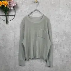 【美品】日本製ニットセーター ラメ ワンポイント ベージュ 匿名配送
