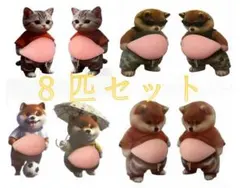 【4枚8匹セット】SNSで大人気お腹ぷにぷにシール動物シール ぷくぷく3Dシール