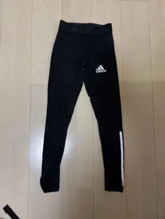 adidas ブラック タイツ サイドストライプ
