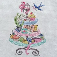 クロスステッチ完成品　ヴェロニク・アンジャンジェ 春色のコラボレーション