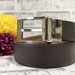 極美品✨ロエベ　ベルト　ロゴ刻印　リバーシブル　ハトメ　シルバー金具のサムネイル